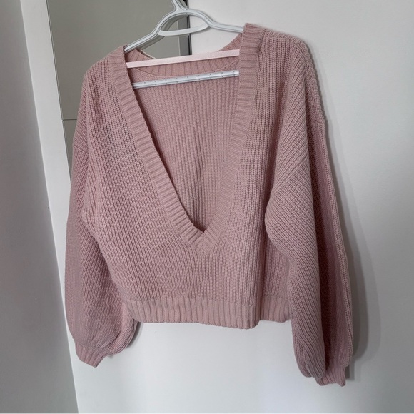 Forever 21 Open Back Knit Sweater in Light Pink - Picture 3 of 7
